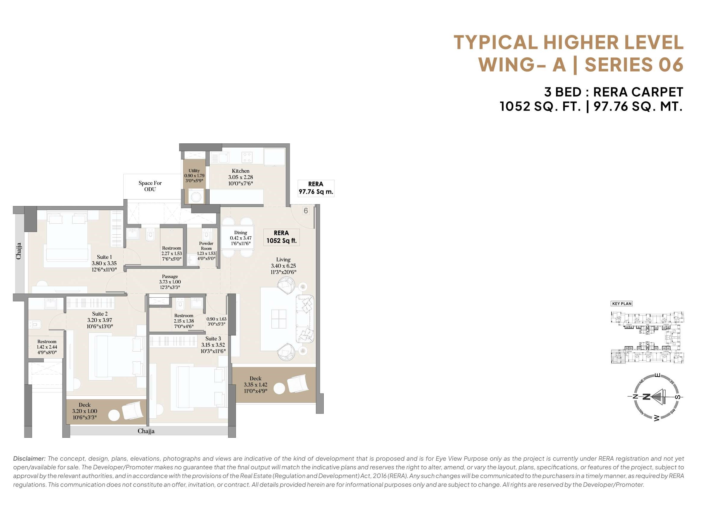 3 BHK Floor Plan 3